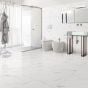 White Matt Marble Effect Porcelain Tile - 600mm x 1200mm