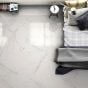 White Marble Effect Gloss Rectified Porcelain Floor Tile - 600mm x 600mm