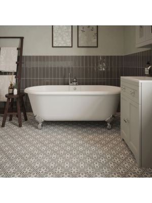 Laura Ashley Mason Steel Gloss Glazed Ceramic Wall Tile - 75mm x 245mm