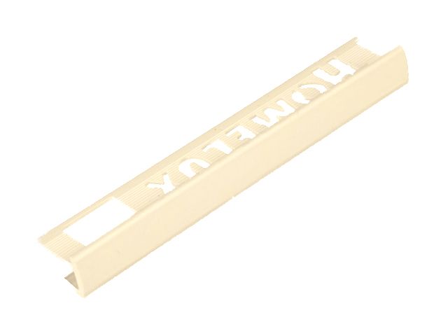 Tile Trim Soft Cream 10mm Straight Edge PVC Homelux 1.2m