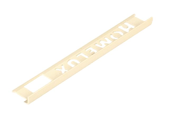 Tile Trim Soft Cream 6mm Straight Edge PVC Homelux 1.2m