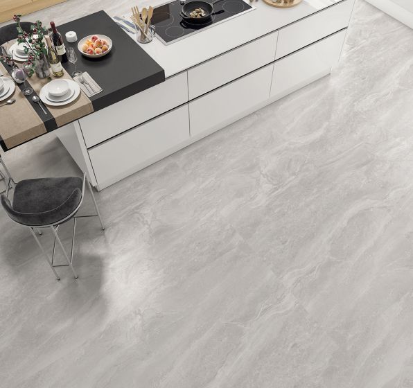 Kenia Grey Matt Marble Effect Porcelain Floor Tile - 750mm x 750mm