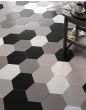 Hexag Black Porcelain Wall & Floor Tile - 201mm x 201mm