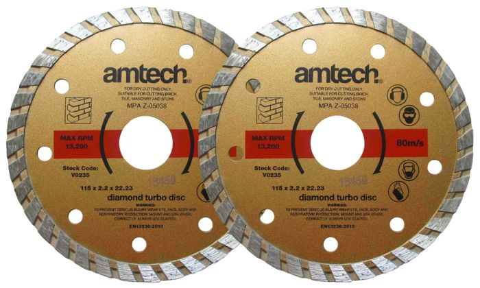 Diamond Turbo Cutting Discs 115mm Set of 2