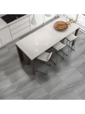 Lightweight Baltic Anthracite Stone Effect Porcelain Floor & Wall Tile - 600mm x 300mm
