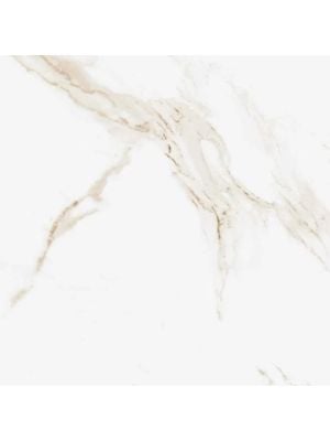 Calacatta Gold Gloss Marble Effect Rectified Porcelain Floor Tile - 600mm x 600mm