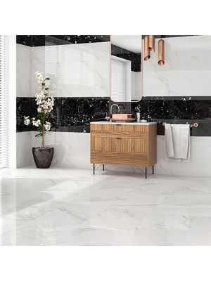 Capri White Gloss Marble Effect Feature Tile - 600mm x 300mm