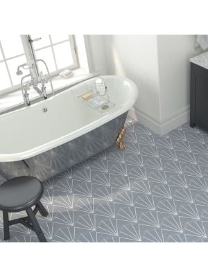 Lily Pad Grey Hexagonal Porcelain Wall & Floor Tile - 201mm x 201mm