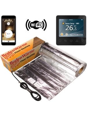 Underfloor Heating Kit for Laminate / Wood + Black WiFi Thermostat
