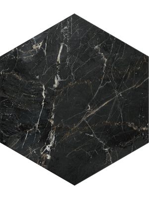 Favo Black Marble Effect Hexagonal Porcelain Wall And Floor Tile