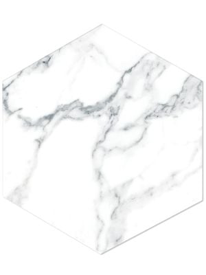 Favo White Marble Effect Hexagonal Porcelain Wall And Floor Tile