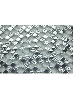 Glass Mosaic Tile | Silver Mix Effect - 300mm x 300mm