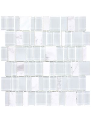 Glass Mosaic Tile | White Marble Mix