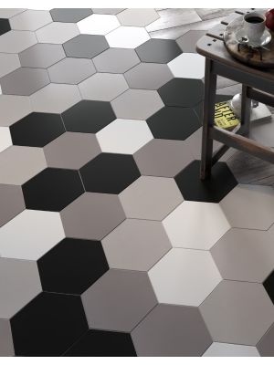 Hexag Black Porcelain Wall And Floor Tile