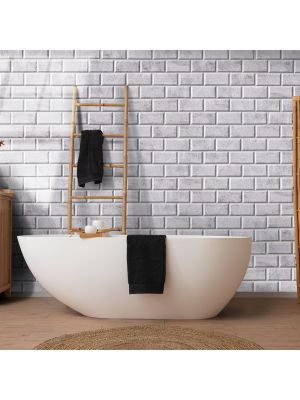 Metro Grey Marble Effect Bevelled Wall Tiles