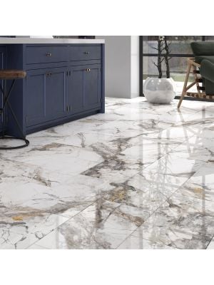 Milan Polished Marble Effect Porcelain Wall And Floor Tile