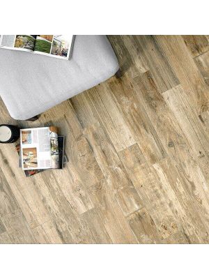 Reclaimed Natural Oak Nailed Wood Effect Floor Tile