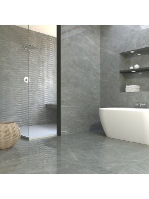 Roma Grey Marble Effect Rectified Wall Tile - 400mm x 1200mm