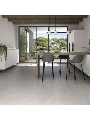Techstone Grey Stone Effect Porcelain Floor Tile - 595mm x 595mm
