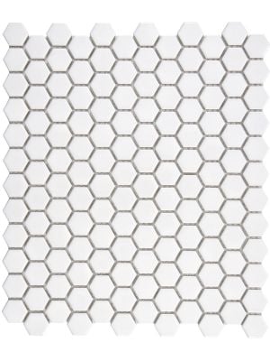 White Hexagonal Gloss Mosaic