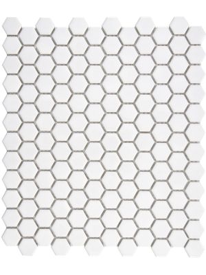 Hexagonal White Gloss Mosaic