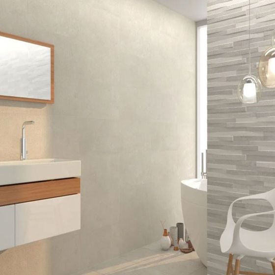 Innova Matt Grey Rectified Bathroom Wall Tile - 300mm x 600mm
