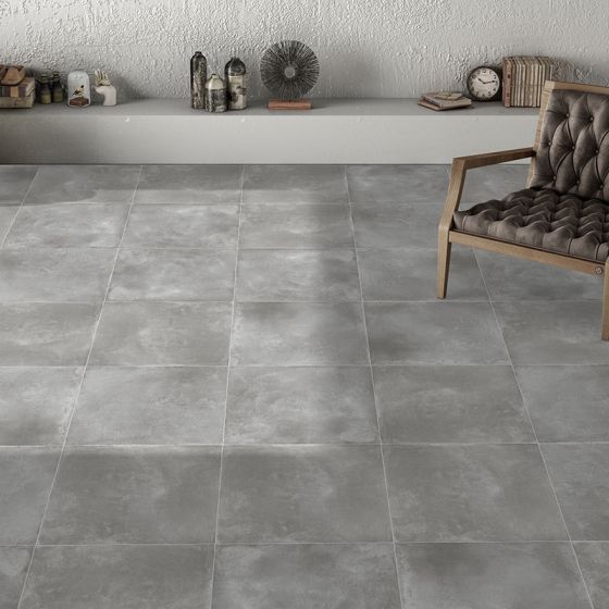 Energy Grey Concrete Effect Porcelain Floor Tile - 600mm x 600mm