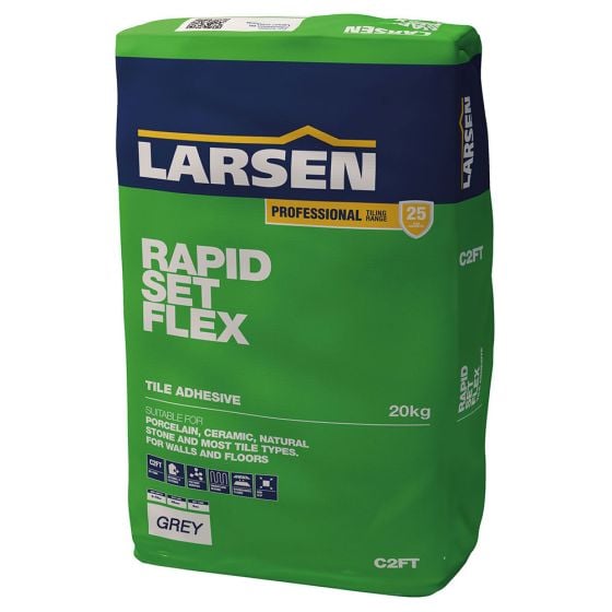 Larsen Rapid Set Flexible Grey Floor & Wall Tile Adhesive
