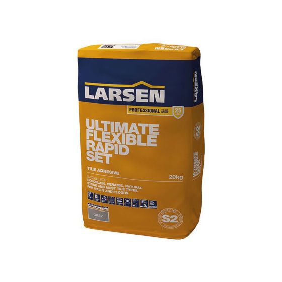 Larsen Rapid Set Ultimate Flexible Grey Floor & Wall Tile Adhesive S2 Grade