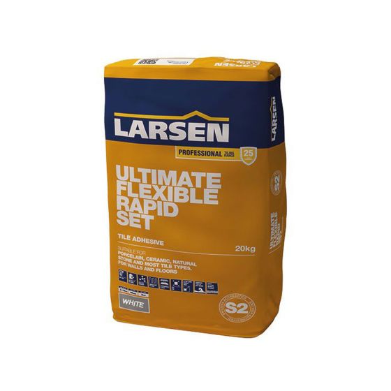 Larsen Rapid Set Ultimate Flexible White Floor & Wall Tile Adhesive S2 Grade
