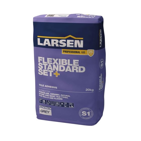 Larsen Standard Set Flexible Plus Grey Floor & Wall Tile Adhesive S1 Grade