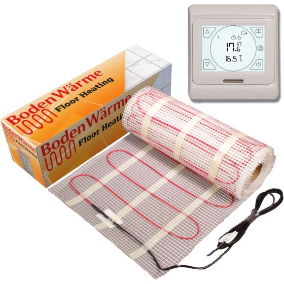 Electric Underfloor Heating Mat + Touch Screen Thermostat 150w / m²