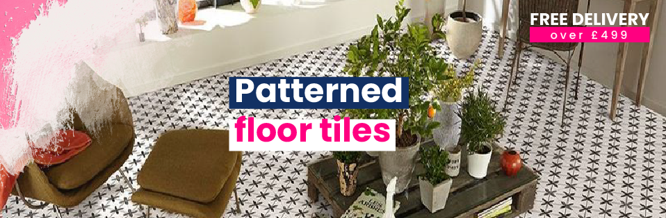 Patterned floor tiles